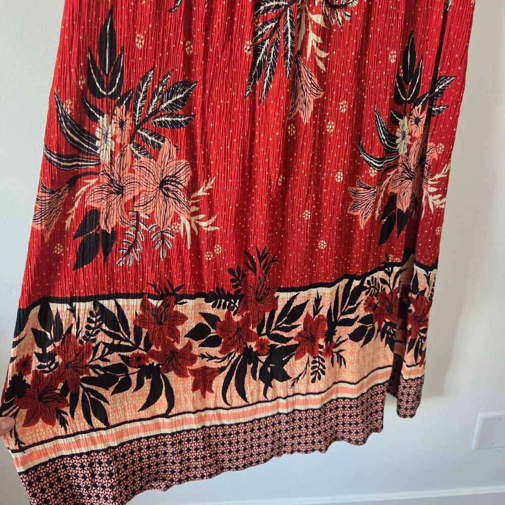 Böhme Jade Maxi Dress Orange Floral Bohemian Gypsy Southwestern Vacation Small - Picture 6 of 11